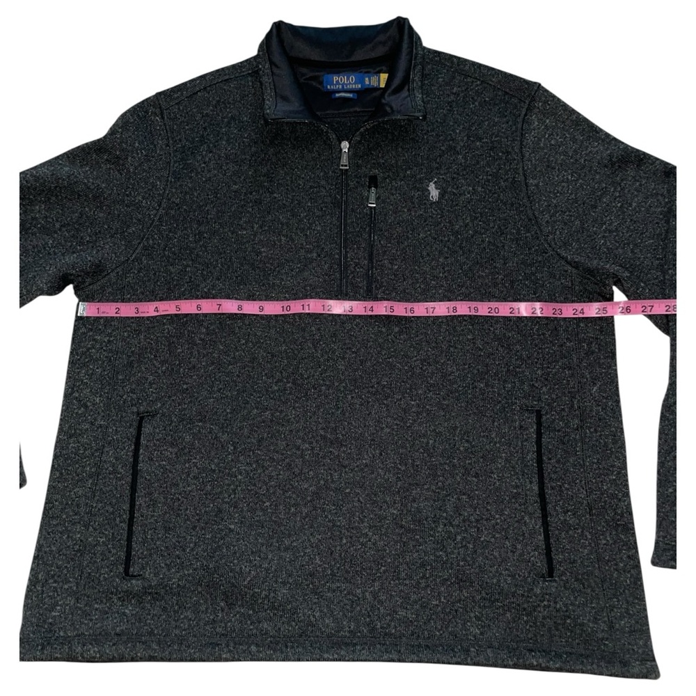 POLO RALPH LAUREN Men’s Heathered Grey Quarter Zip Pullover SZ XL - Picture 5 of 7